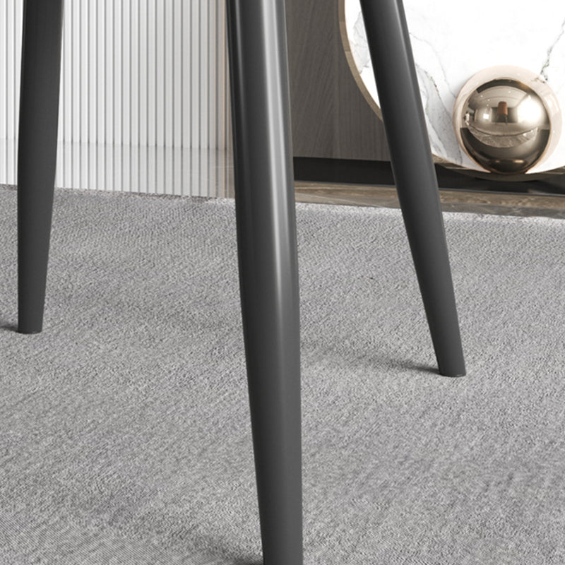 Industrial Style Side Chair Leather Side Dining Chair with Metal Base
