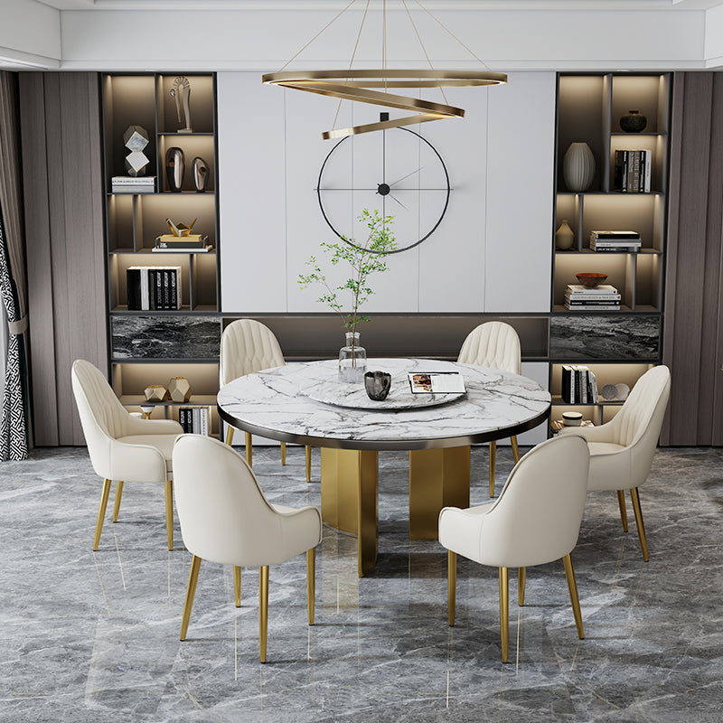 Glam Style Side Chair Leather Indoor Dining Chair for Living Room