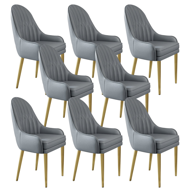 Glam Style Side Chair Leather Indoor Dining Chair for Living Room