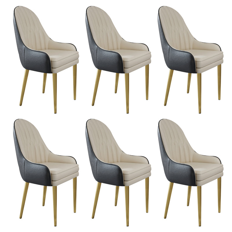 Glam Style Side Chair Leather Indoor Dining Chair for Living Room