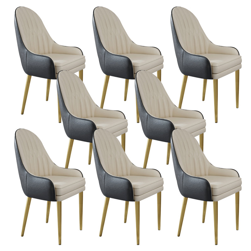 Glam Style Side Chair Leather Indoor Dining Chair for Living Room