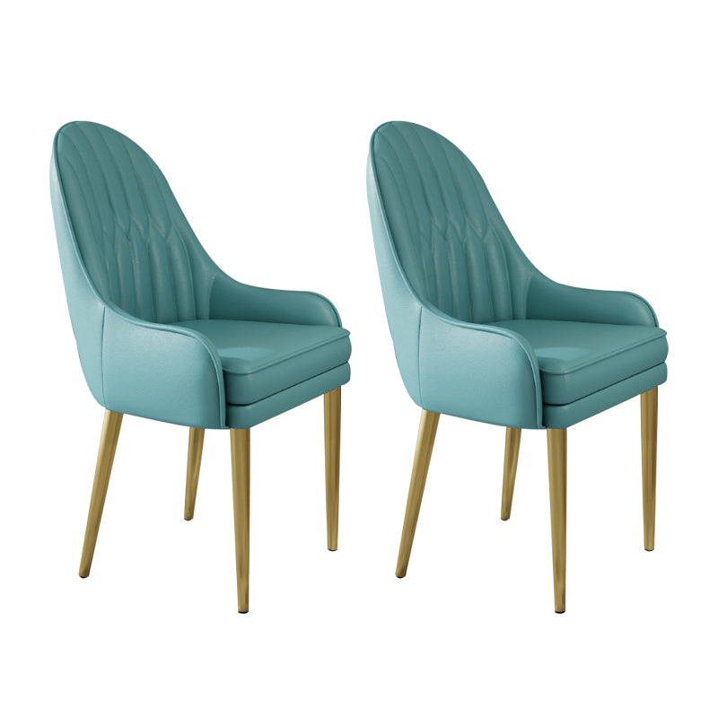 Glam Style Side Chair Leather Indoor Dining Chair for Living Room