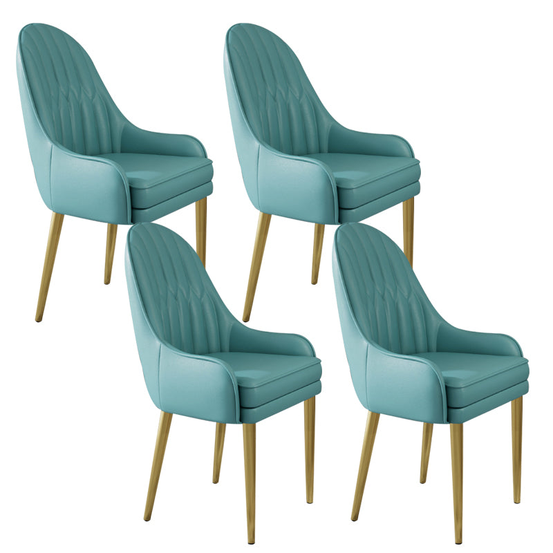 Glam Style Side Chair Leather Indoor Dining Chair for Living Room