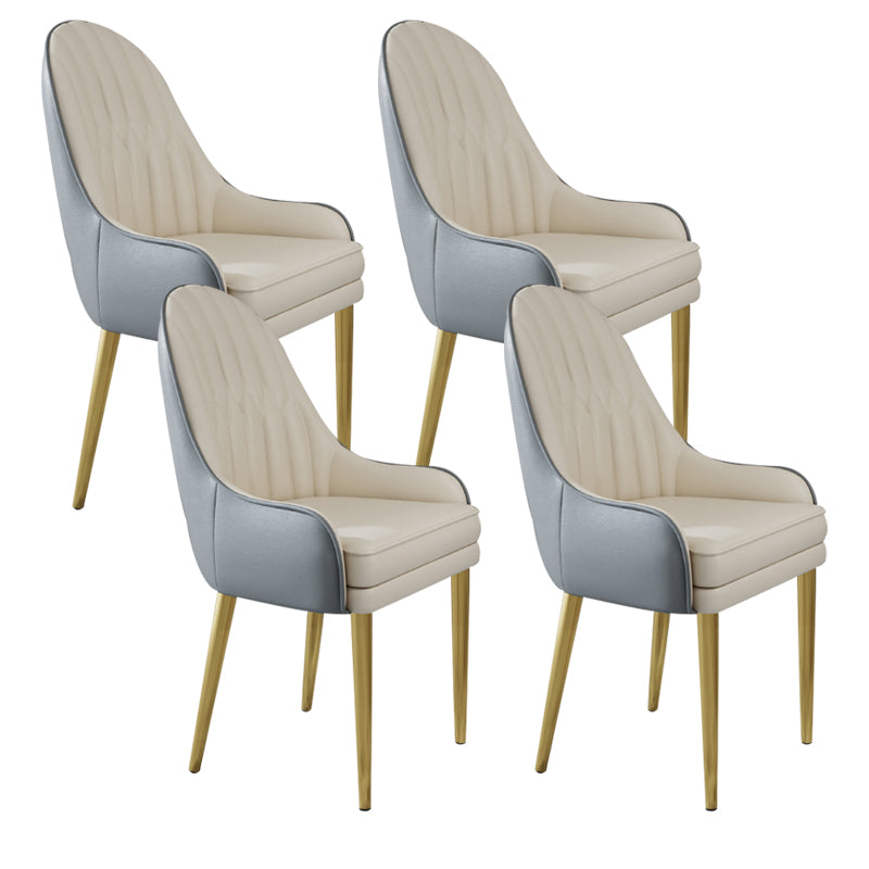 Glam Style Side Chair Leather Indoor Dining Chair for Living Room