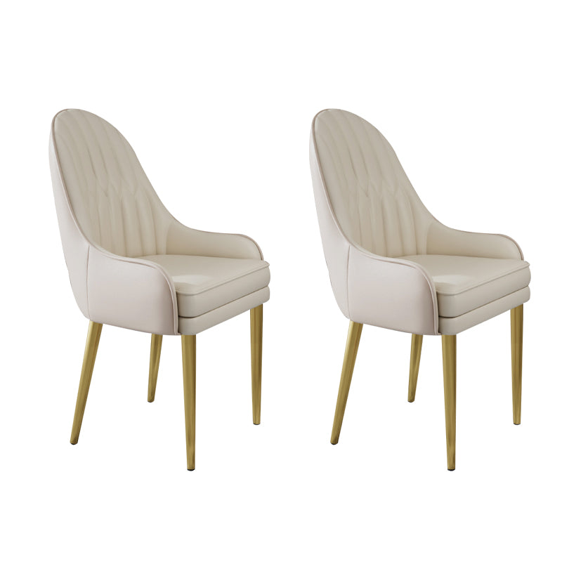 Glam Style Side Chair Leather Indoor Dining Chair for Living Room