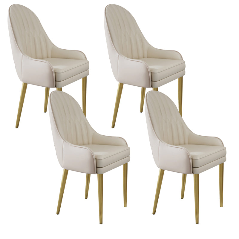 Glam Style Side Chair Leather Indoor Dining Chair for Living Room