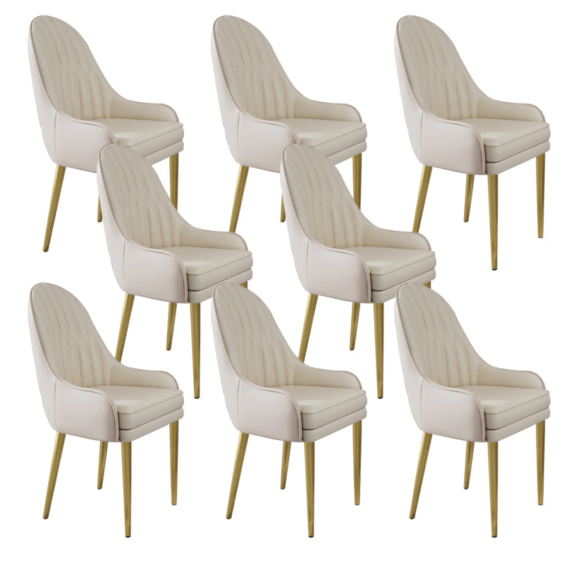 Glam Style Side Chair Leather Indoor Dining Chair for Living Room