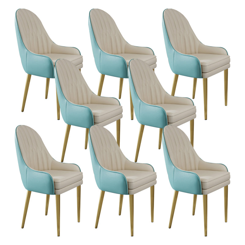 Glam Style Side Chair Leather Indoor Dining Chair for Living Room