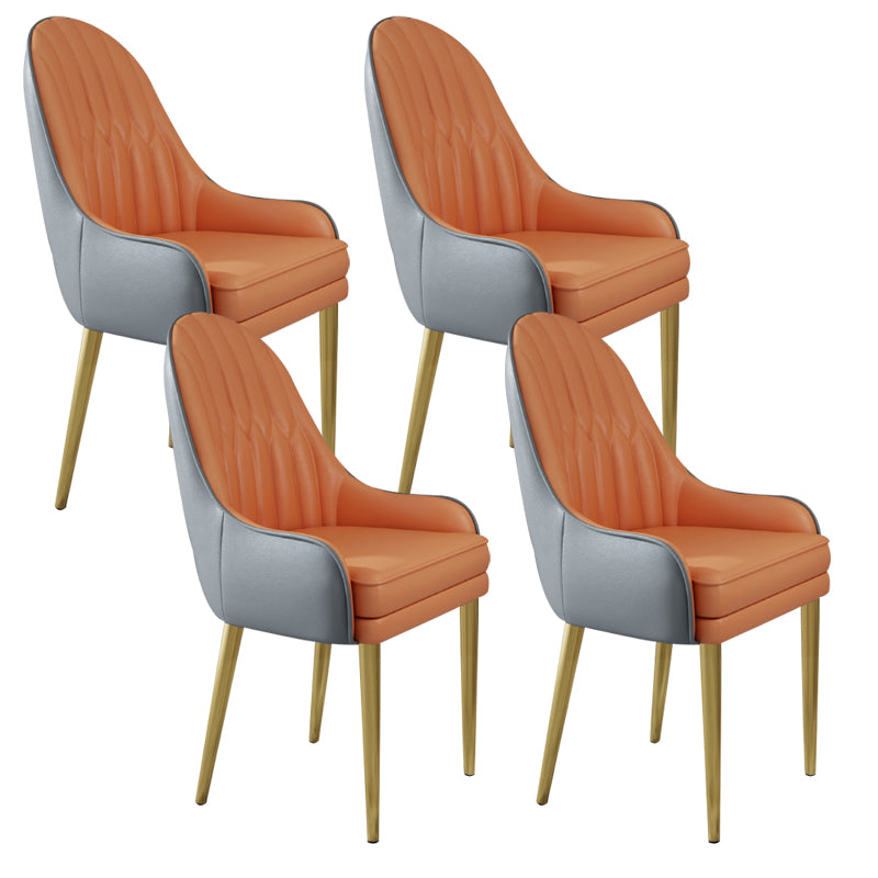 Glam Style Side Chair Leather Indoor Dining Chair for Living Room