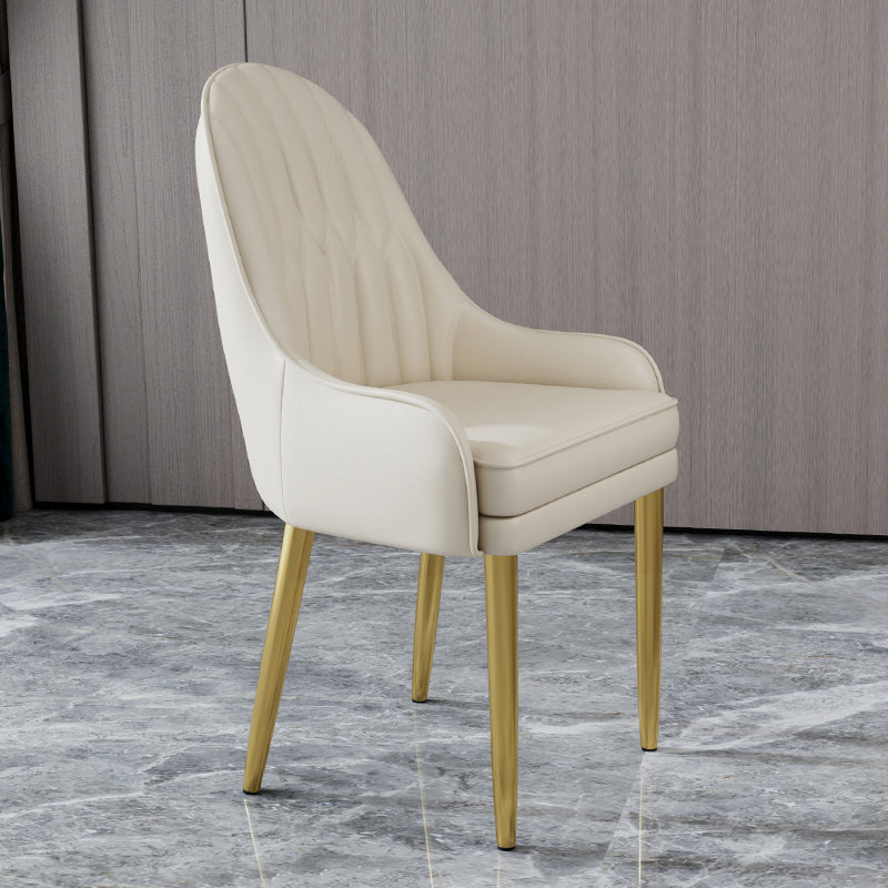 Glam Style Side Chair Leather Indoor Dining Chair for Living Room
