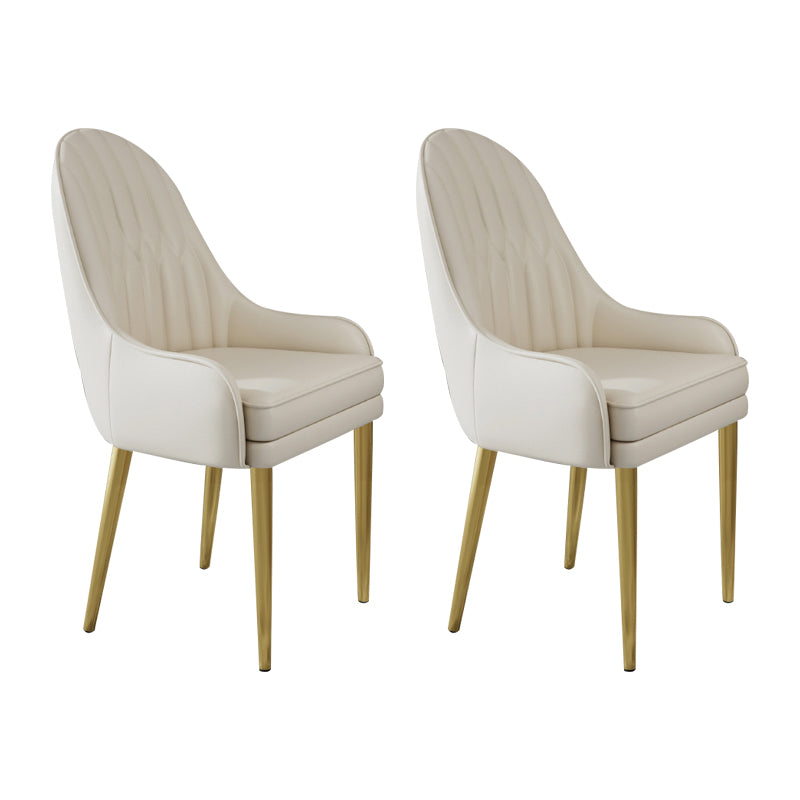 Glam Style Side Chair Leather Indoor Dining Chair for Living Room