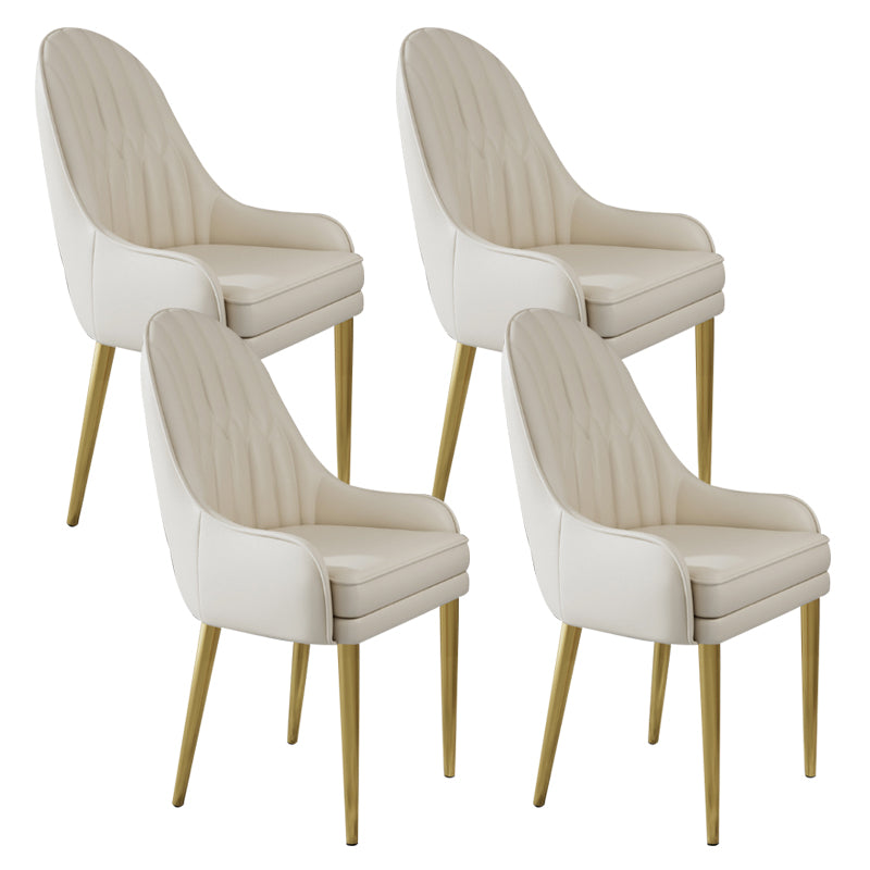 Glam Style Side Chair Leather Indoor Dining Chair for Living Room