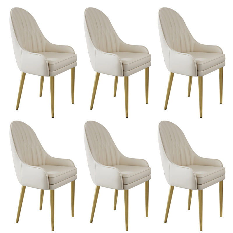 Glam Style Side Chair Leather Indoor Dining Chair for Living Room