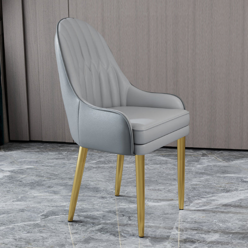 Glam Style Side Chair Leather Indoor Dining Chair for Living Room