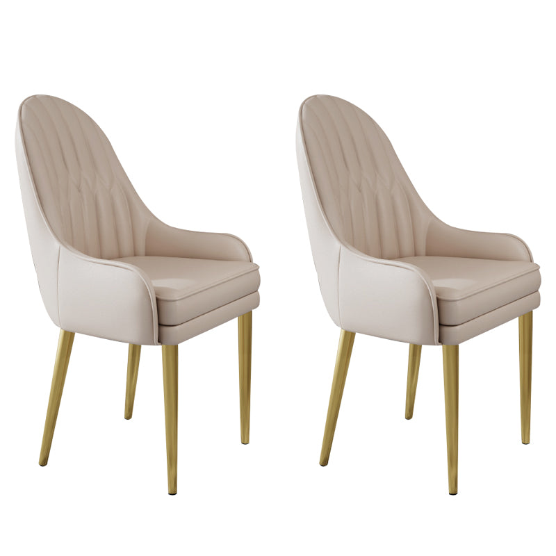 Glam Style Side Chair Leather Indoor Dining Chair for Living Room