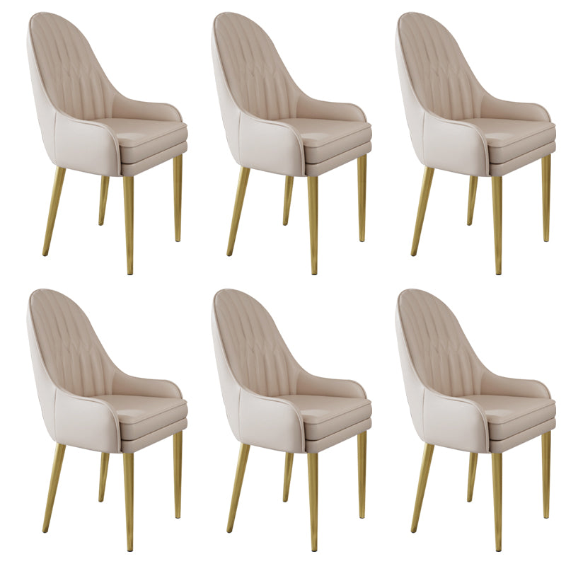 Glam Style Side Chair Leather Indoor Dining Chair for Living Room