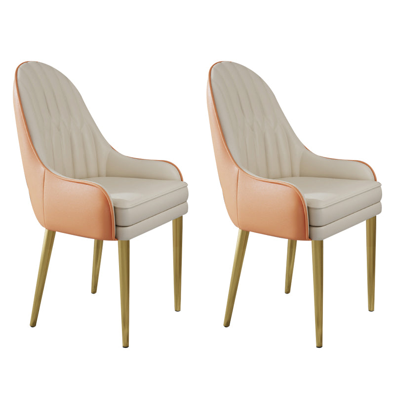 Glam Style Side Chair Leather Indoor Dining Chair for Living Room