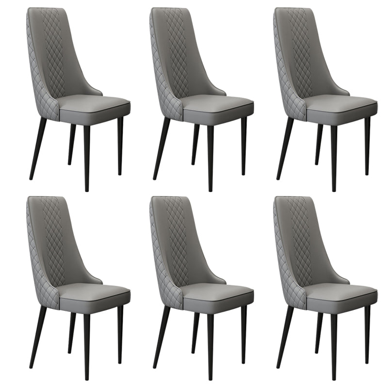 Glam Style Side Chair Leather Parsons Indoor Dining Chair for Living Room