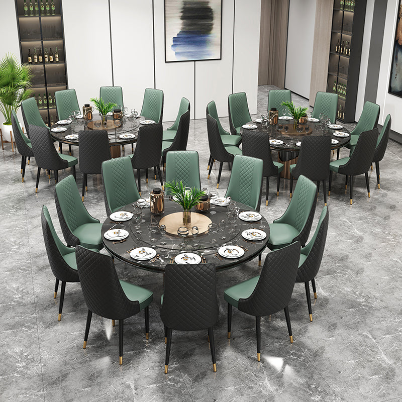 Glam Style Side Chair Leather Parsons Indoor Dining Chair for Living Room