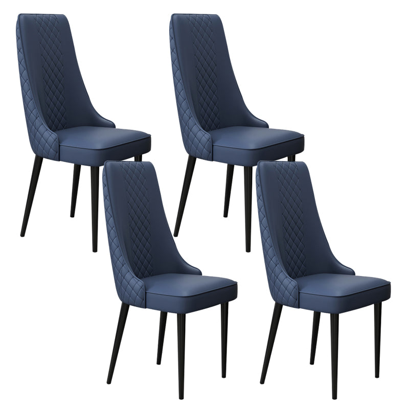 Glam Style Side Chair Leather Parsons Indoor Dining Chair for Living Room