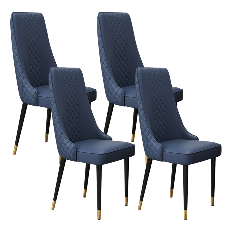 Glam Style Side Chair Leather Parsons Indoor Dining Chair for Living Room