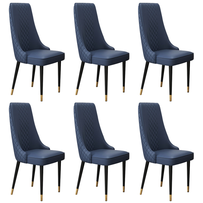 Glam Style Side Chair Leather Parsons Indoor Dining Chair for Living Room