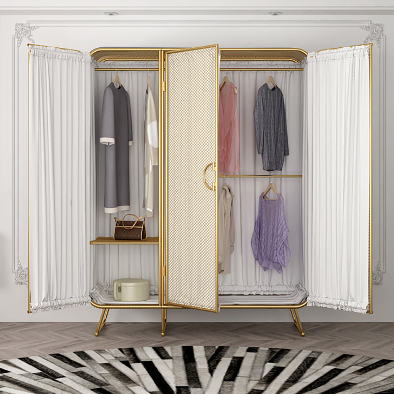 Modern Style Wardrobe Cabinet Metal Clothes Rail Wardrobe Armoire