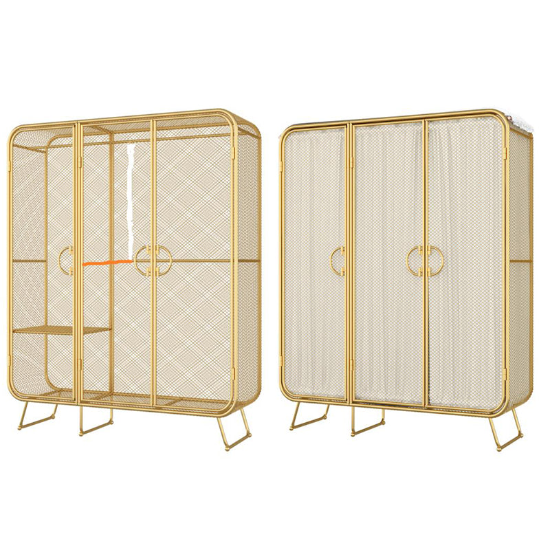 Modern Style Wardrobe Cabinet Metal Clothes Rail Wardrobe Armoire