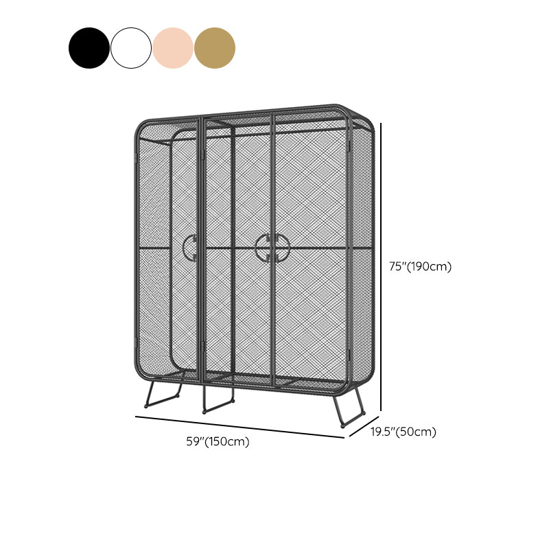 Modern Style Wardrobe Cabinet Metal Clothes Rail Wardrobe Armoire