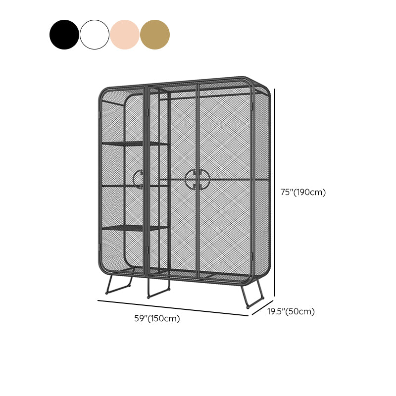 Modern Style Wardrobe Cabinet Metal Clothes Rail Wardrobe Armoire