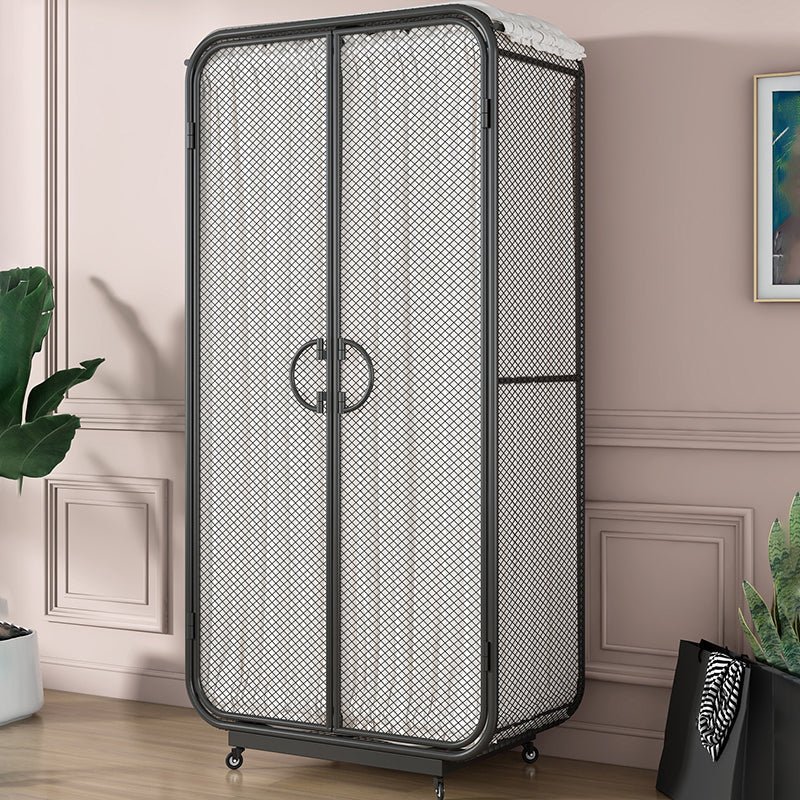 Modern Style Wardrobe Cabinet Clothes Rail Metal Wardrobe Armoire