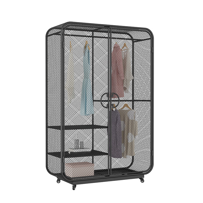 Modern Style Wardrobe Cabinet Clothes Rail Metal Wardrobe Armoire