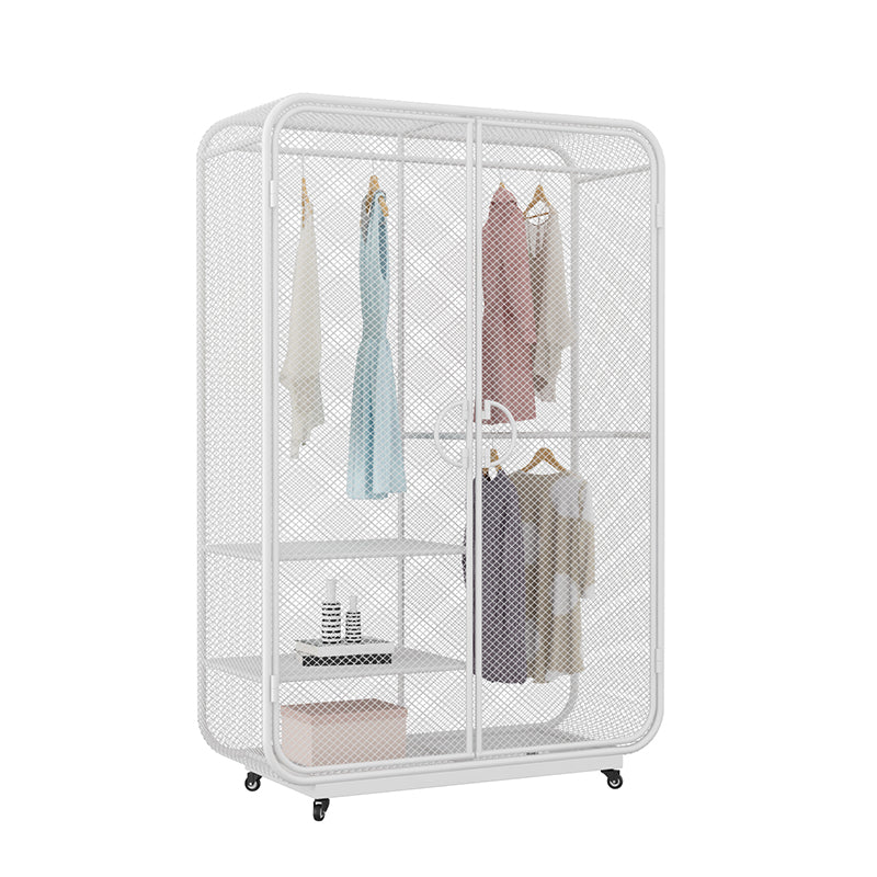 Modern Style Wardrobe Cabinet Clothes Rail Metal Wardrobe Armoire