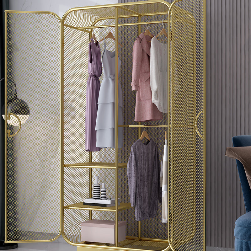 Modern Style Wardrobe Cabinet Clothes Rail Metal Wardrobe Armoire