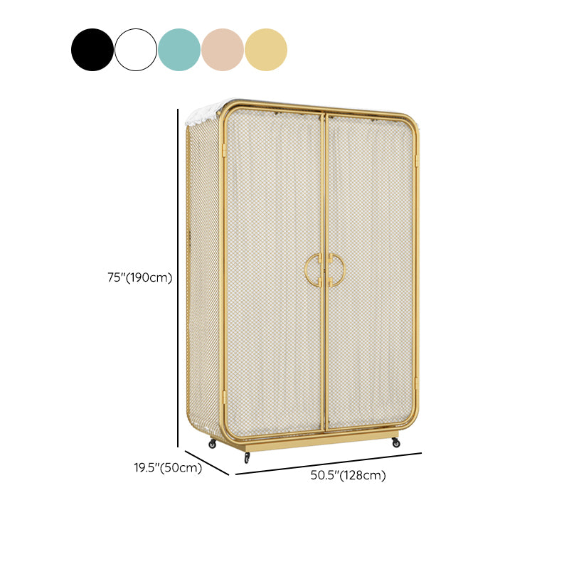 Modern Style Wardrobe Cabinet Clothes Rail Metal Wardrobe Armoire