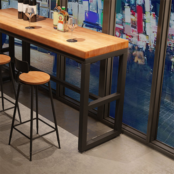 Industrial Rectangle Pub Table Set 1/4/6/7 Pieces Solid Wood Bistro Set