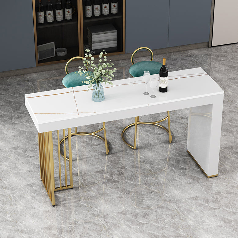 1/3 Pieces Bar Stool and Table Set Faux Marble Contemporary Faux Marble