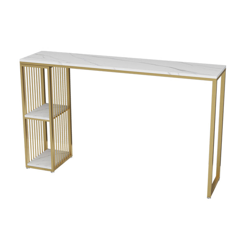 Glam Stone Bar Table Set 1/3 Pieces Rectangle Bar Table with Upholstered Stools