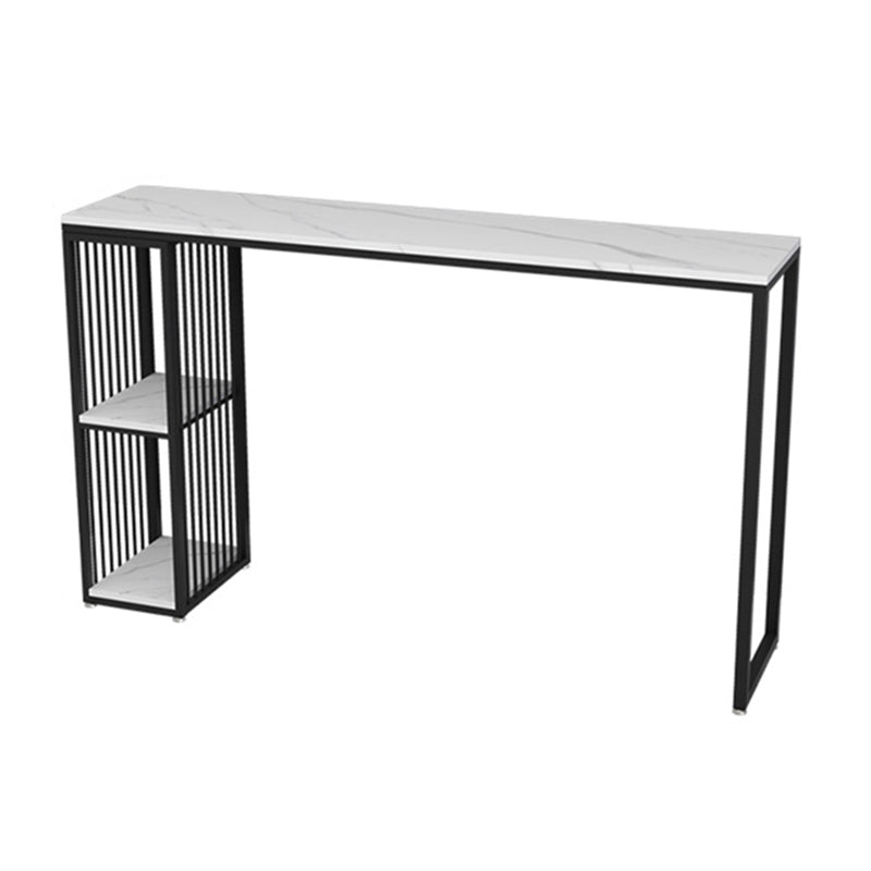 Glam Stone Bar Table Set 1/3 Pieces Rectangle Bar Table with Upholstered Stools