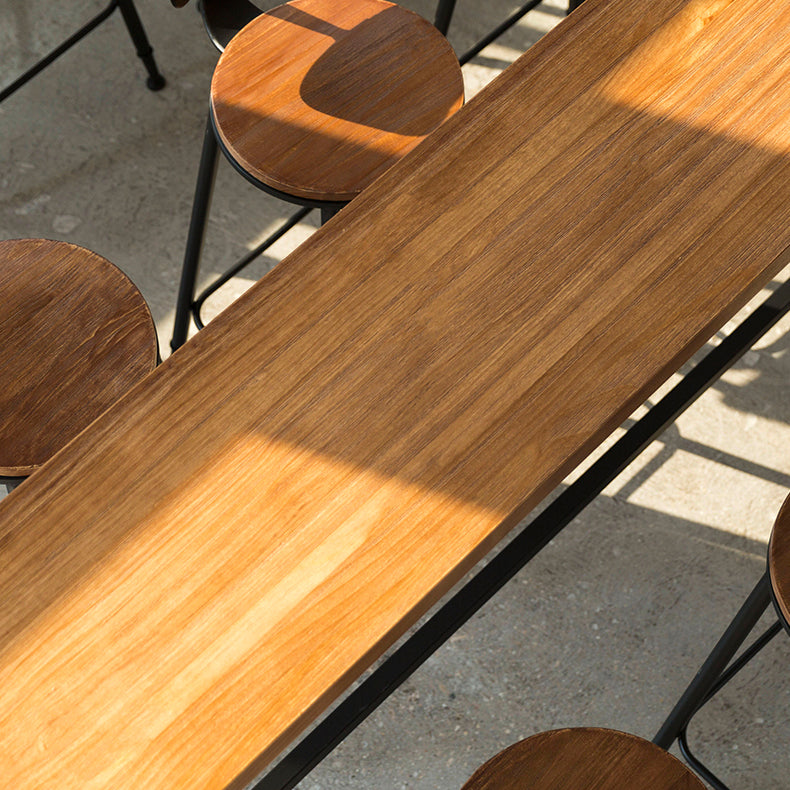 Industrial Rectangle Bar Table Set 1/4/5 Pieces Solid Wood Pub Table Set for Indoor