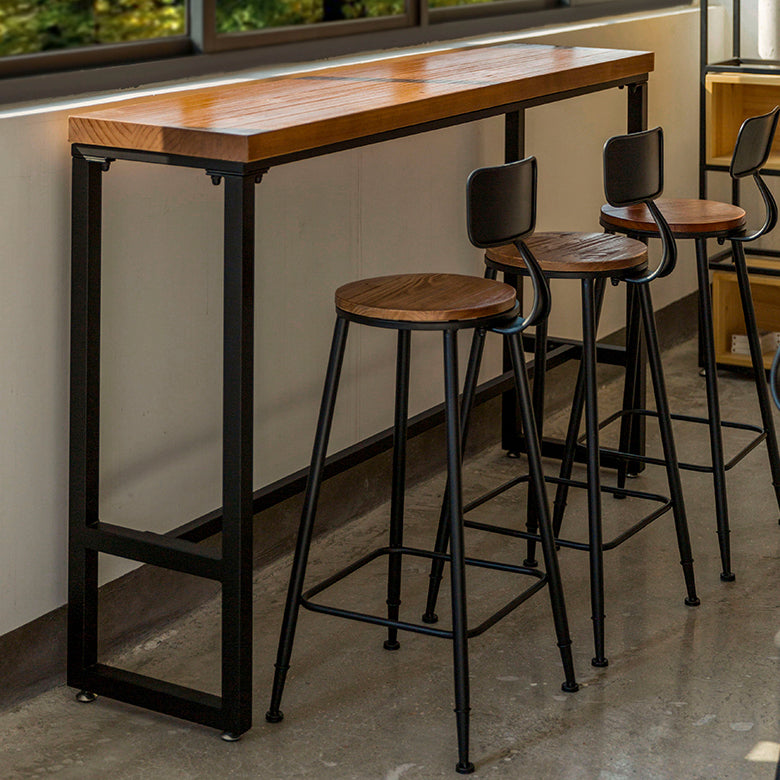 Industrial Rectangle Bar Table Set 1/4/5 Pieces Solid Wood Pub Table Set for Indoor