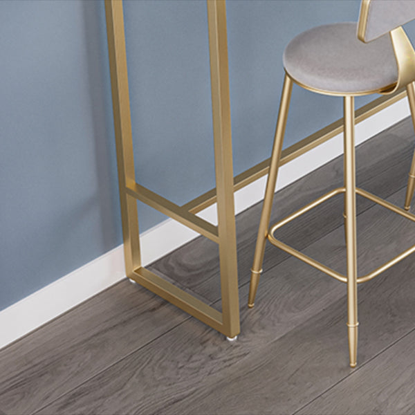 Glam Rectangle Bar Table Set 1/3/4/5 Pcs Iron Frame Bar Table and Upholstered Stools