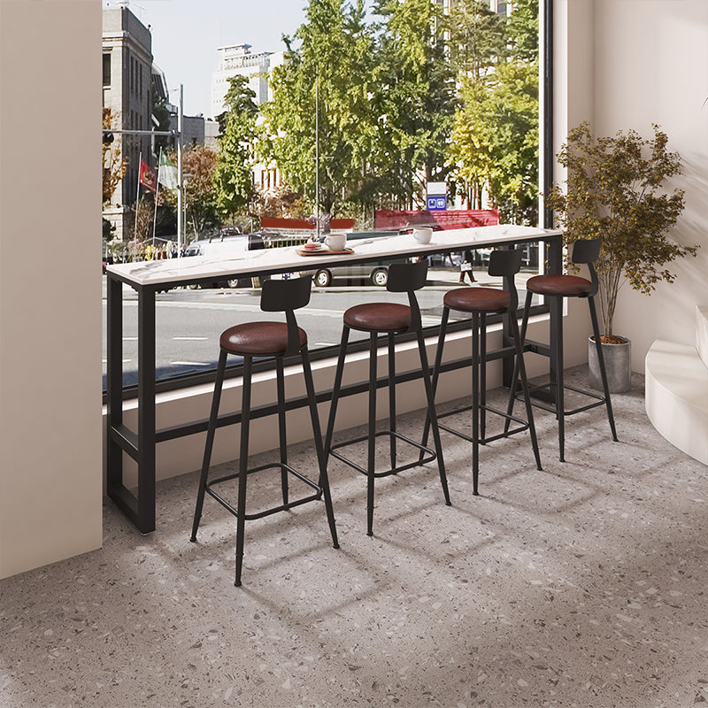 Black Contemporary Counter Height Stools Low Back Bar Stools