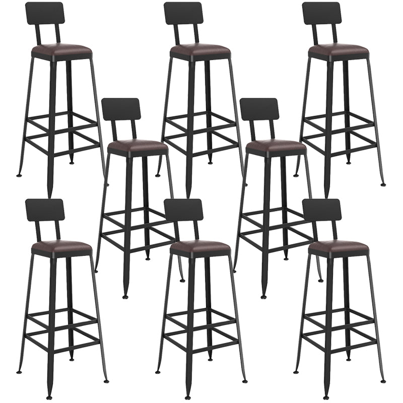 Black Contemporary Counter Height Stools Low Back Bar Stools