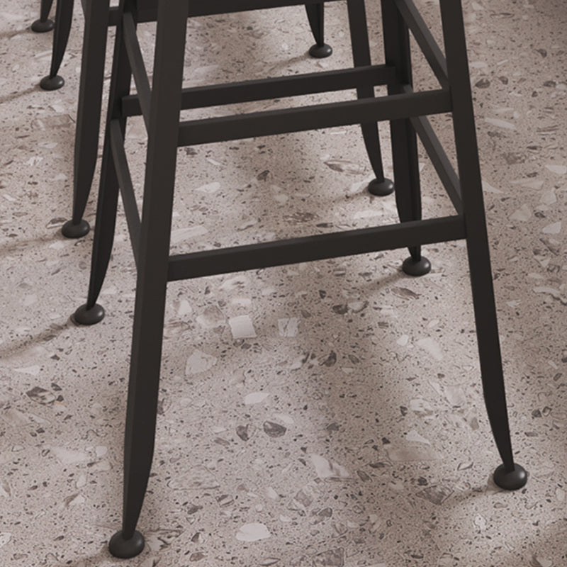 Black Contemporary Counter Height Stools Low Back Bar Stools