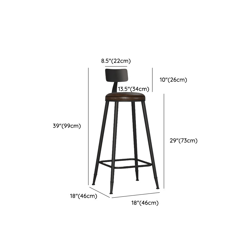 Black Contemporary Counter Height Stools Low Back Bar Stools