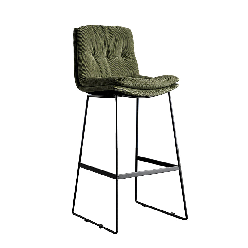 Modern Backrest Armless Counter Stool Iron Cafe Bar Stool with Cushion
