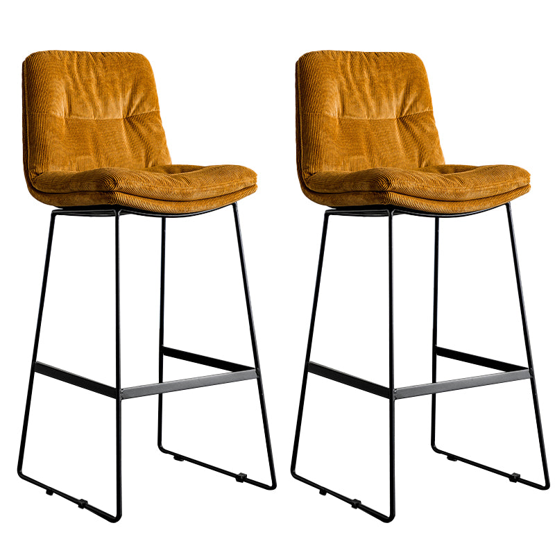 Modern Backrest Armless Counter Stool Iron Cafe Bar Stool with Cushion
