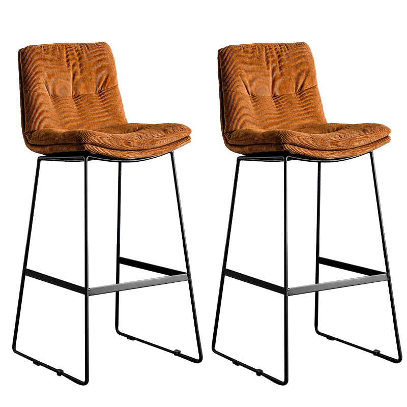 Modern Backrest Armless Counter Stool Iron Cafe Bar Stool with Cushion