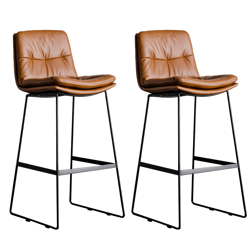 Modern Backrest Armless Counter Stool Iron Cafe Bar Stool with Cushion